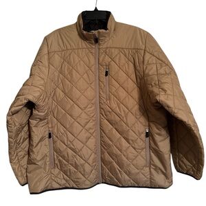 Land’s End Woman’s primaloft tan quilted jacket 2XL
